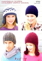 Knitting Pattern - Hayfield 9750 - Super Chunky With Wool - Hats